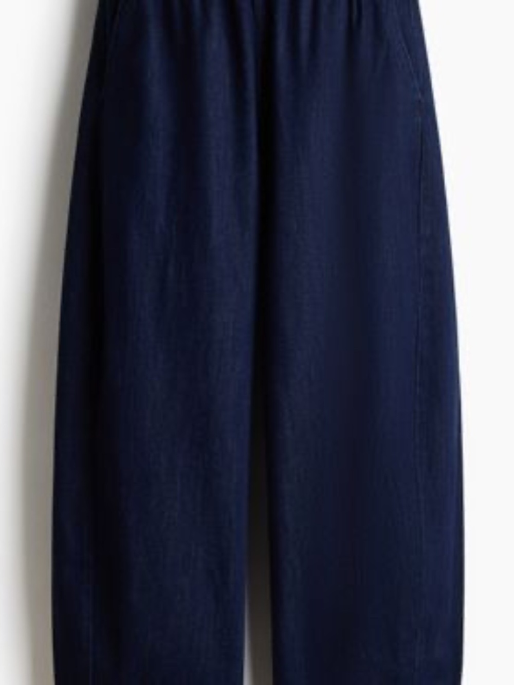 Denim Barrel-Leg Pants